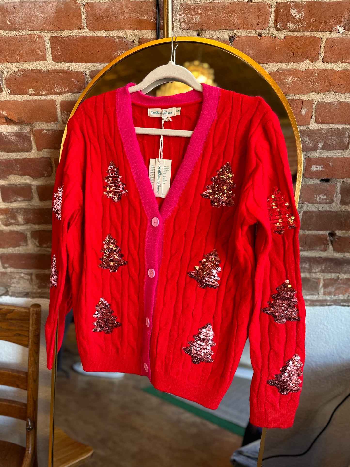 Tree Button Up Sweater