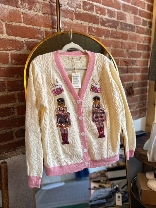 Button Up Nutcracker Sweater