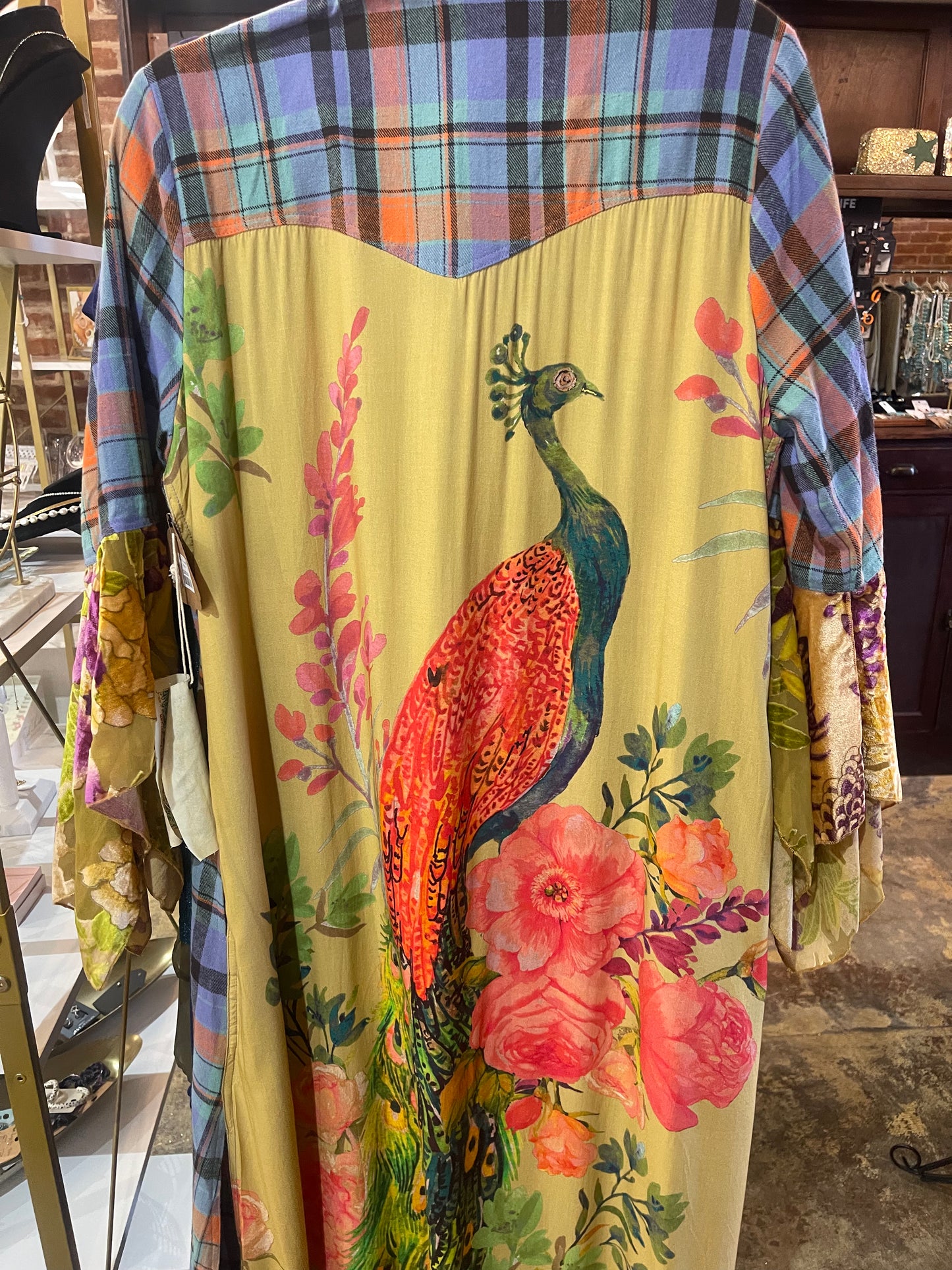 Aratta Long plaid/peacock dress