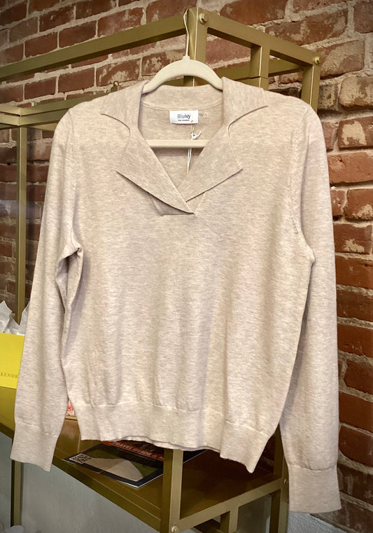 V-Neck Tan Sweater