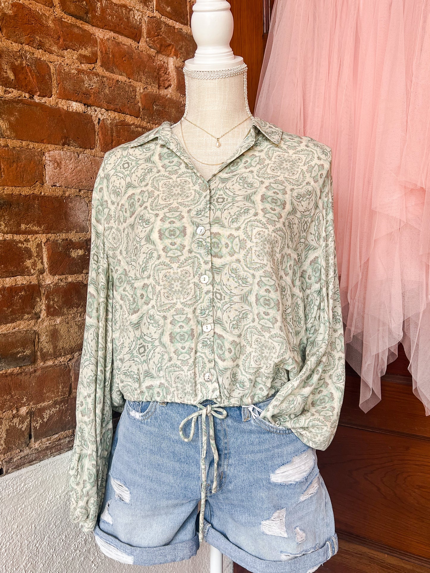 Paisley Button up Top